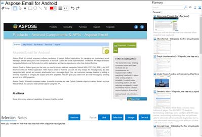 Aspose.Email for Android - Flamory bookmarks and screenshots