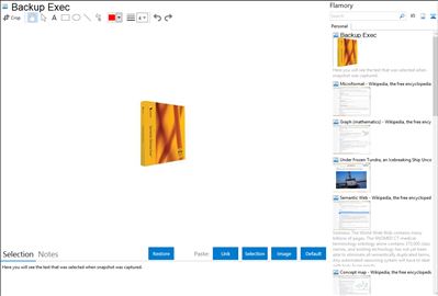 Backup Exec - Flamory bookmarks and screenshots