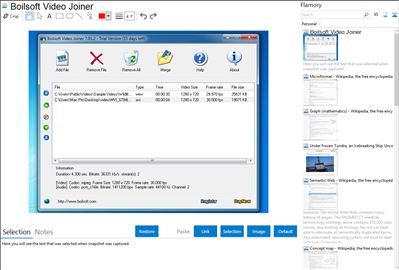 Boilsoft Video Joiner - Flamory bookmarks and screenshots