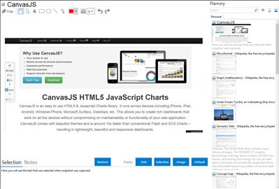 CanvasJS - Flamory bookmarks and screenshots
