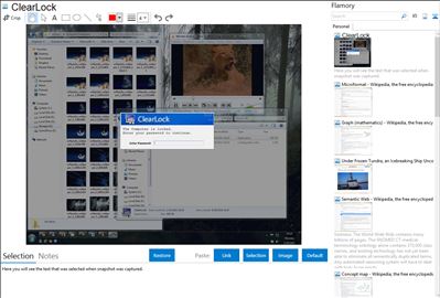 ClearLock - Flamory bookmarks and screenshots