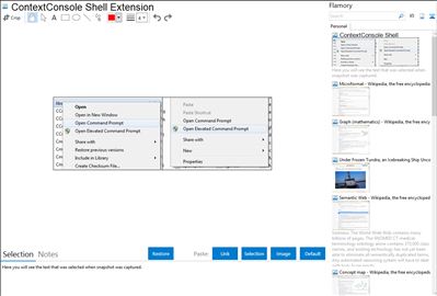 ContextConsole Shell Extension - Flamory bookmarks and screenshots