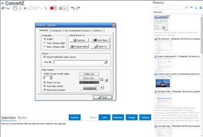 ConvertZ - Flamory bookmarks and screenshots