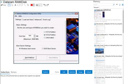 Dataram RAMDisk - Flamory bookmarks and screenshots