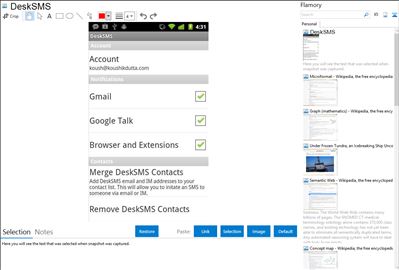 DeskSMS - Flamory bookmarks and screenshots