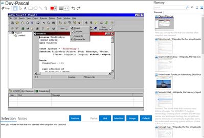 Dev-Pascal - Flamory bookmarks and screenshots