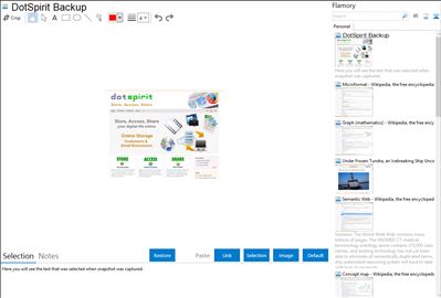 DotSpirit Backup - Flamory bookmarks and screenshots