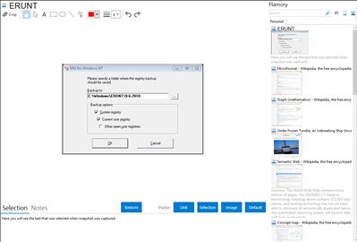 ERUNT - Flamory bookmarks and screenshots