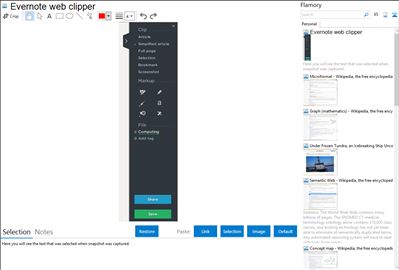 Evernote web clipper - Flamory bookmarks and screenshots