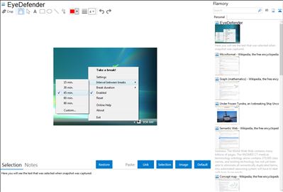 EyeDefender - Flamory bookmarks and screenshots