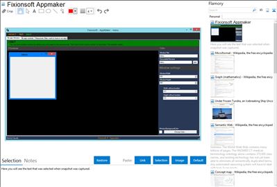 Fixionsoft Appmaker - Flamory bookmarks and screenshots