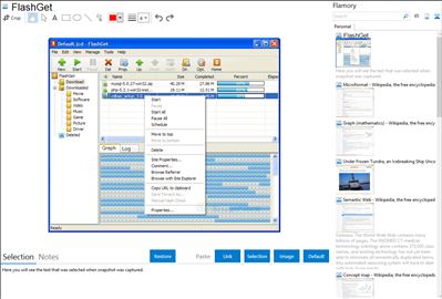 FlashGet - Flamory bookmarks and screenshots