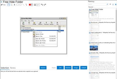 Free Hide Folder - Flamory bookmarks and screenshots