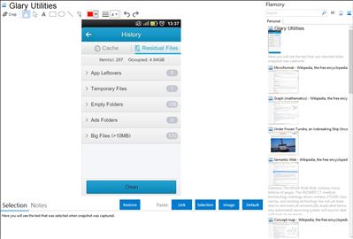Glary Utilities - Flamory bookmarks and screenshots