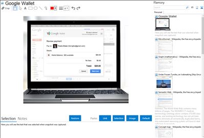 Google Wallet - Flamory bookmarks and screenshots