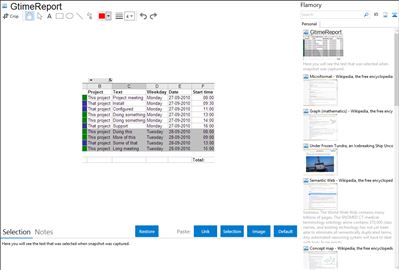 GtimeReport - Flamory bookmarks and screenshots