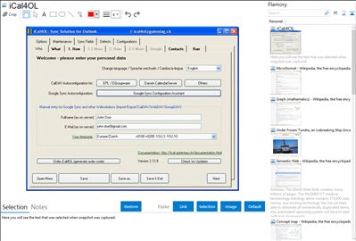 iCal4OL - Flamory bookmarks and screenshots