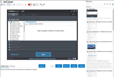 JetClean - Flamory bookmarks and screenshots