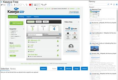 Kaseya Free - Flamory bookmarks and screenshots