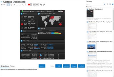 Klipfolio Dashboard - Flamory bookmarks and screenshots
