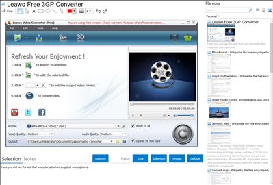 Leawo Free 3GP Converter - Flamory bookmarks and screenshots