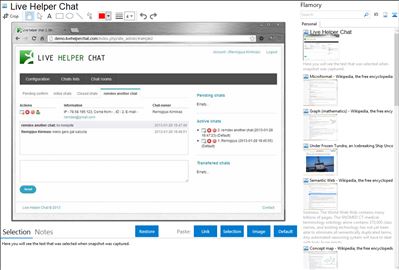 Live Helper Chat - Flamory bookmarks and screenshots