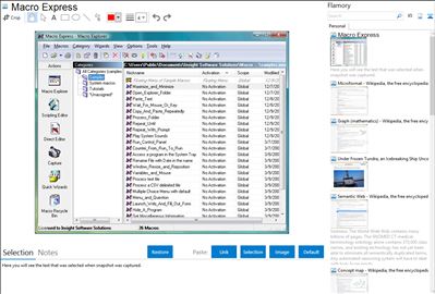 Macro Express - Flamory bookmarks and screenshots