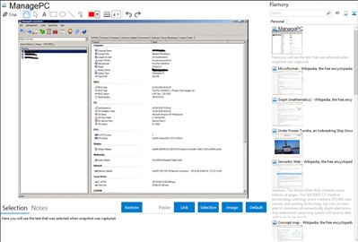 ManagePC - Flamory bookmarks and screenshots