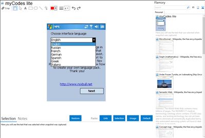 myCodes lite - Flamory bookmarks and screenshots