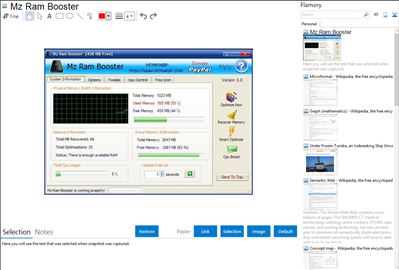 Mz Ram Booster - Flamory bookmarks and screenshots