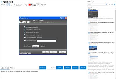 Namexif - Flamory bookmarks and screenshots