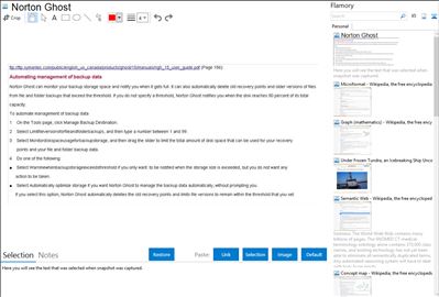 Norton Ghost - Flamory bookmarks and screenshots