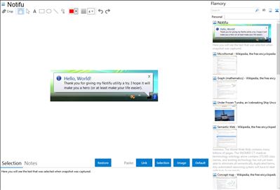 Notifu - Flamory bookmarks and screenshots
