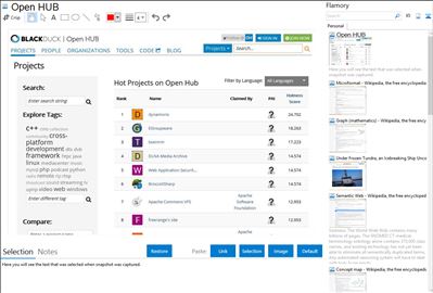 Open HUB - Flamory bookmarks and screenshots