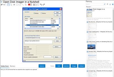 Open Disk Imager in a Nutshell - Flamory bookmarks and screenshots