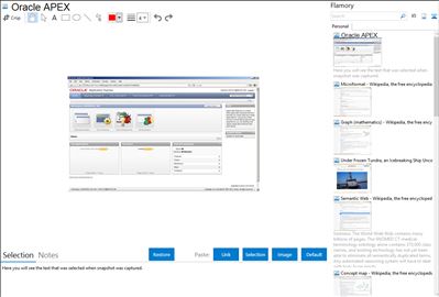 Oracle APEX - Flamory bookmarks and screenshots