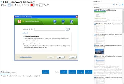 PDF Password Recovery - Flamory bookmarks and screenshots