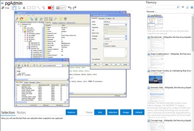 pgAdmin - Flamory bookmarks and screenshots