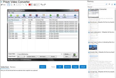 Prism Video Converter - Flamory bookmarks and screenshots
