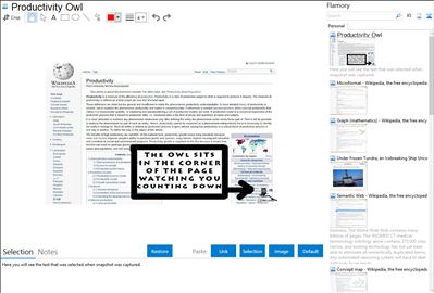 Productivity Owl - Flamory bookmarks and screenshots