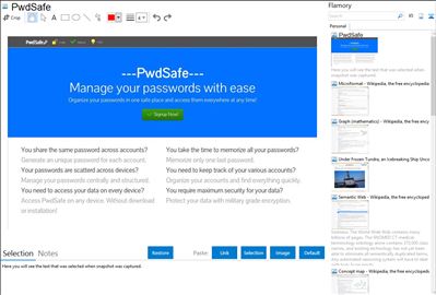 PwdSafe - Flamory bookmarks and screenshots