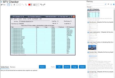 SFV Checker - Flamory bookmarks and screenshots