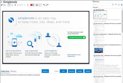 Simplenote - Flamory bookmarks and screenshots