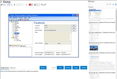 Sisma - Flamory bookmarks and screenshots