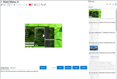Start Menu X - Flamory bookmarks and screenshots