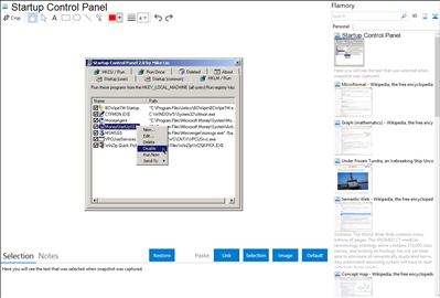 Startup Control Panel - Flamory bookmarks and screenshots
