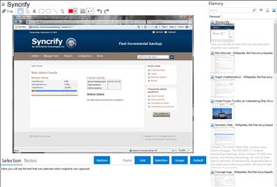 Syncrify - Flamory bookmarks and screenshots
