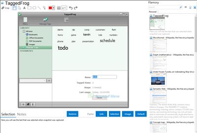 TaggedFrog - Flamory bookmarks and screenshots