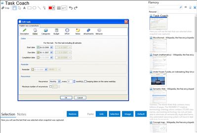 Task Coach - Flamory bookmarks and screenshots