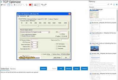 TCP Optimizer - Flamory bookmarks and screenshots